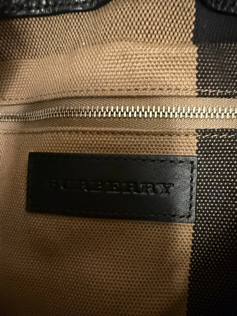 Burberry Black Pebbled Leather Shoulder Tote - Picture 7 of 13